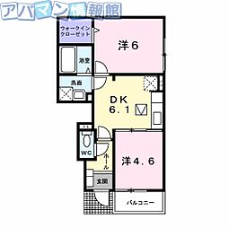 マノワール 2DKの間取図画像