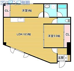 ピオニーヒルズ 2LDKの間取図画像
