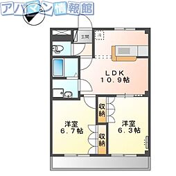 アルビレオパーク 2LDKの間取図画像