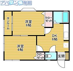 コーポカンダ 2DKの間取図画像