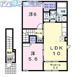 ブロッサム 2LDKの間取図画像