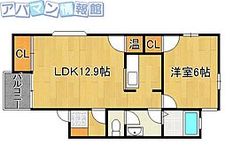 メゾンフローラ 1LDKの間取図画像