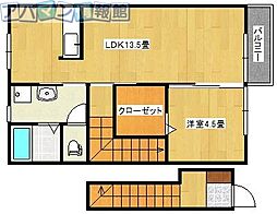 ウエストスター 1LDKの間取図画像