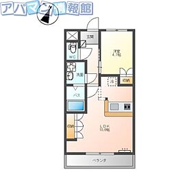 ピエスクレール 1LDKの間取図画像