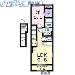 メゾン・カレント 1LDKの間取図画像