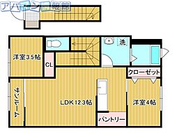 プルミエールメゾン 2階2LDKの間取り