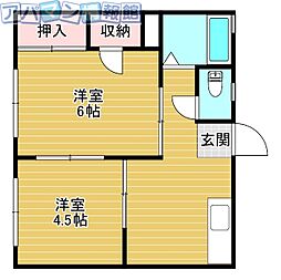 シティハイムメルヘン 2Kの間取図画像