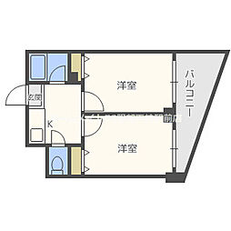 木川東エクセルハイツ 1Kの間取図画像