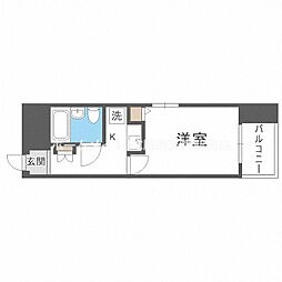 エスリード難波 1Kの間取図画像