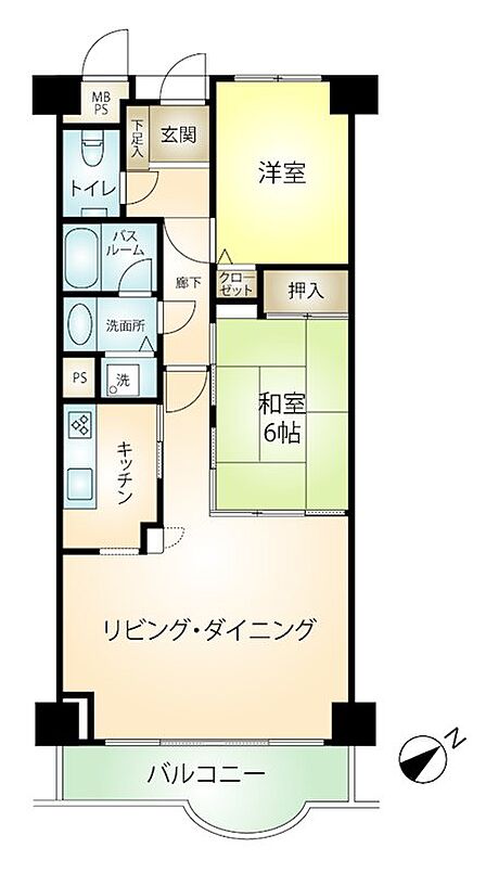 【間取り】使いやすい2LDKの間取りです
