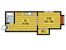 フローレス南須賀 303 3階ワンルームの間取り