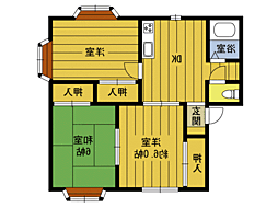 グレース荘園B 3DKの間取図画像