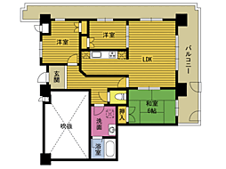 エスバイエルマンション 13階3LDKの間取り