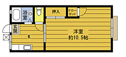 小倉ハイツ 1Kの間取図画像