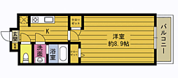 ガーデンハウス石垣 1Kの間取図画像