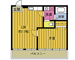 メゾン春木 1LDKの間取図画像