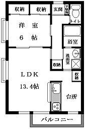 Alivio 1LDKの間取図画像