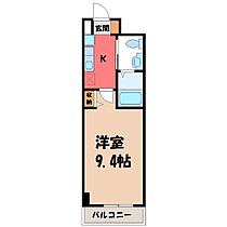 栃木県宇都宮市砥上町（賃貸マンション1K・2階・25.48㎡） その2