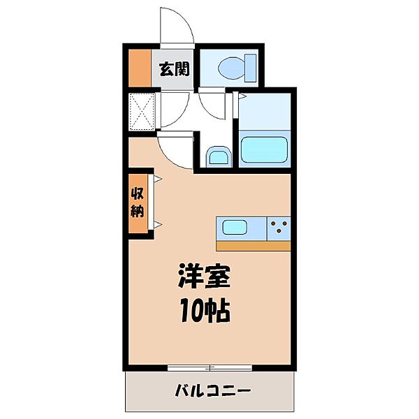 レクエルドユーミー ｜栃木県宇都宮市東簗瀬1丁目(賃貸マンション1R・1階・28.80㎡)の写真 その2