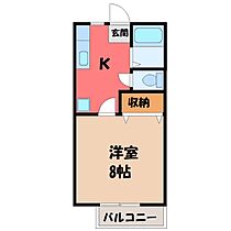 栃木県宇都宮市平松本町（賃貸アパート1K・1階・26.50㎡） その2