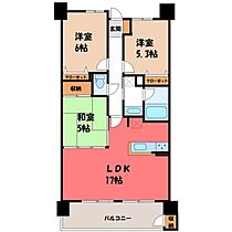 栃木県宇都宮市簗瀬町（賃貸マンション3LDK・3階・72.07㎡） その2