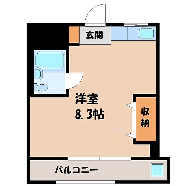 YWKマンション ｜栃木県宇都宮市大曽4丁目(賃貸マンション1R・2階・16.71㎡)の写真 その2