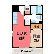 栃木県宇都宮市川田町（賃貸アパート1LDK・1階・29.44㎡） その2