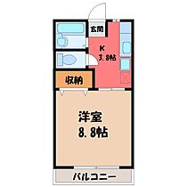 栃木県宇都宮市宝木本町（賃貸アパート1K・1階・27.01㎡） その2