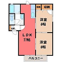 栃木県宇都宮市中今泉5丁目（賃貸アパート2LDK・1階・50.78㎡） その2