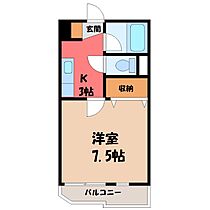 栃木県宇都宮市江曽島1丁目（賃貸マンション1K・4階・22.72㎡） その2