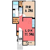 ミラ・テラス  ｜ 栃木県真岡市下鷺谷（賃貸アパート1LDK・1階・43.61㎡） その2