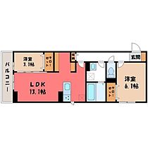 栃木県宇都宮市中今泉3丁目（賃貸アパート2LDK・3階・54.36㎡） その2