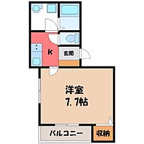 栃木県宇都宮市簗瀬4丁目（賃貸マンション1K・1階・26.36㎡） その2