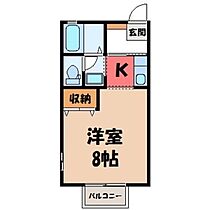 栃木県宇都宮市鶴田町（賃貸アパート1K・2階・23.40㎡） その2