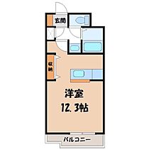 栃木県宇都宮市東簗瀬1丁目（賃貸マンション1K・2階・28.80㎡） その2