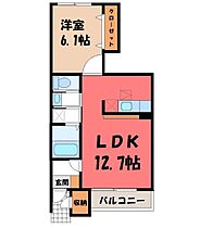 栃木県真岡市熊倉1丁目（賃貸アパート1LDK・1階・46.03㎡） その2