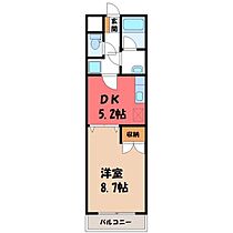 栃木県宇都宮市平松本町（賃貸マンション1DK・6階・31.68㎡） その2