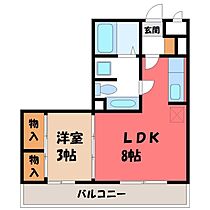 栃木県宇都宮市簗瀬町（賃貸アパート1LDK・2階・31.21㎡） その2