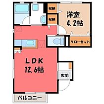 栃木県宇都宮市簗瀬町（賃貸アパート1LDK・1階・40.57㎡） その2