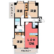 栃木県宇都宮市花房2丁目（賃貸マンション3LDK・3階・70.98㎡） その2