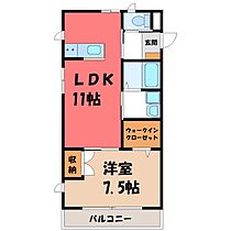 栃木県宇都宮市花房1丁目（賃貸アパート1LDK・1階・46.17㎡） その2