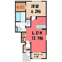 栃木県さくら市上阿久津（賃貸アパート1LDK・1階・50.49㎡） その2