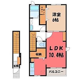 JR東北本線 石橋駅 4.4km 2階/-