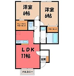 プロシード 2LDKの間取図画像