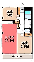 サンライズE 2LDKの間取図画像