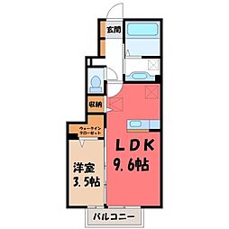 シャルマン 1LDKの間取図画像