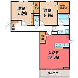 ユーストマ 2LDKの間取図画像