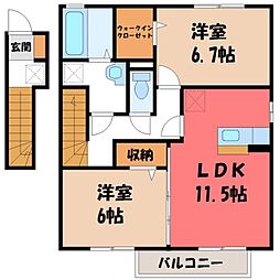 シャルムコートA 2LDKの間取図画像