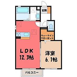 グラン・ヴィラージュWest 1LDKの間取図画像