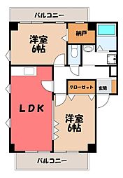 優泰佳ガーデンコートA1棟 2LDKの間取図画像